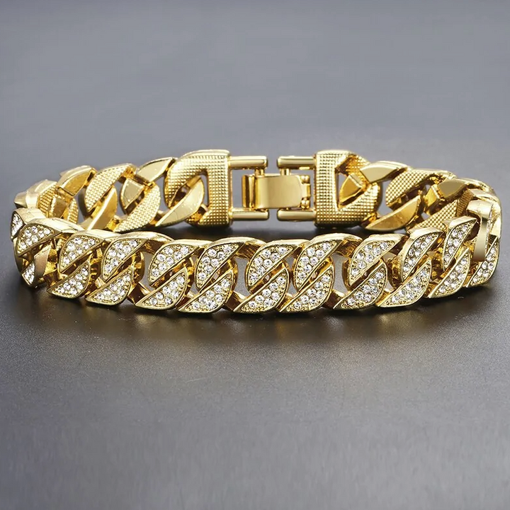 Pulseira cubana Miami Gold