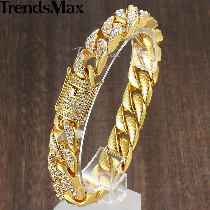 Pulseira cubana Miami Gold