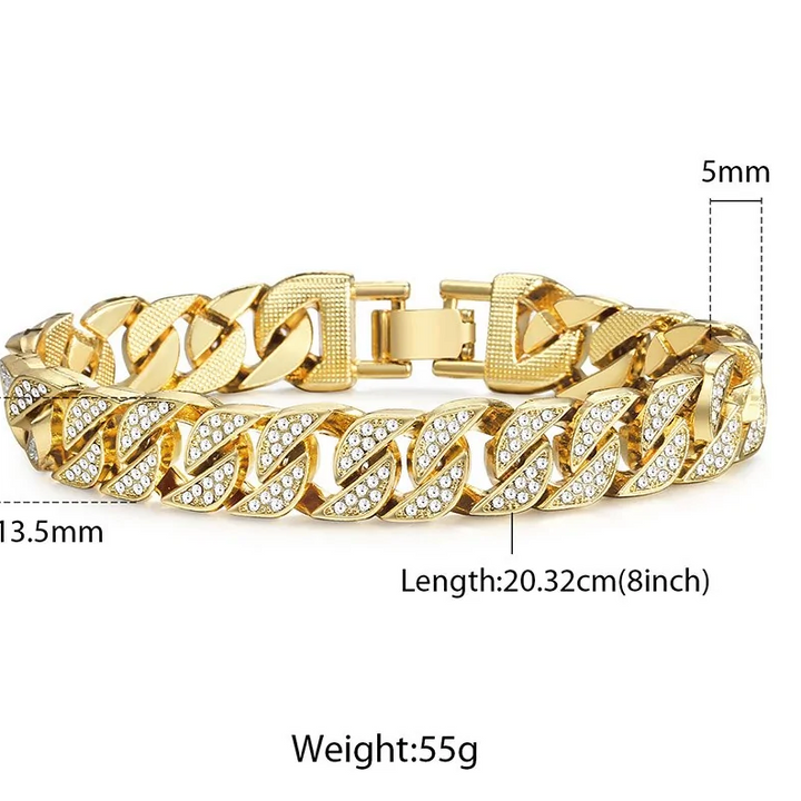 Pulseira cubana Miami Gold