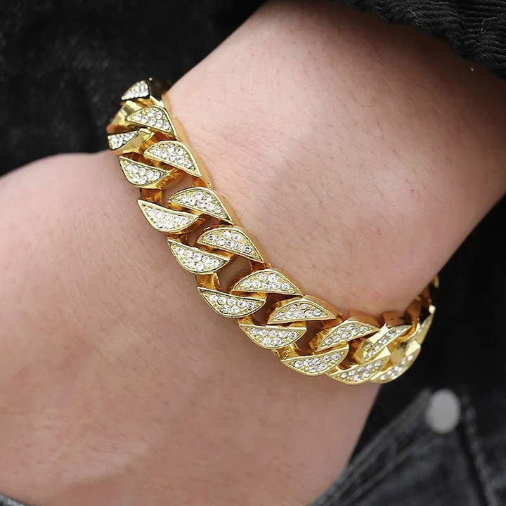 Pulseira cubana Miami Gold
