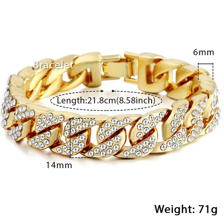 Pulseira cubana Miami Gold