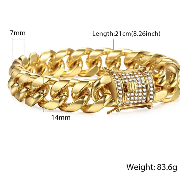 Pulseira cubana Miami Gold