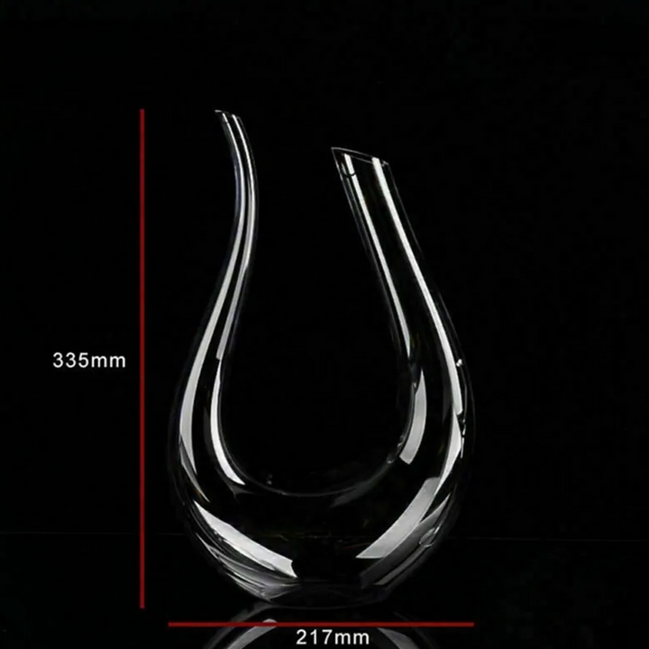 Decantador de vinho de cristal em formato de U de 1500 ml