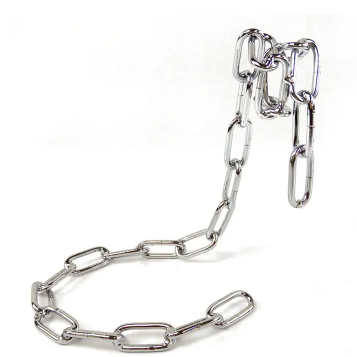 Suporte para garrafa de vinho com corrente.