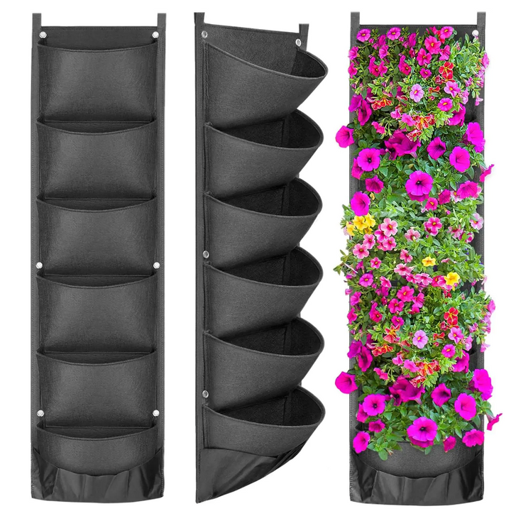 Vasos verticais para jardim suspenso